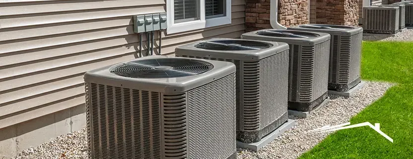 Central HVAC outdoor units prepared for seasonal heating and cooling performance