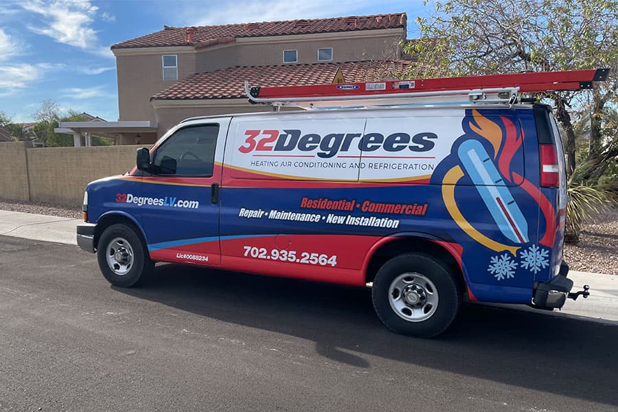 32 Degrees service van for air handler service in Las Vegas, NV