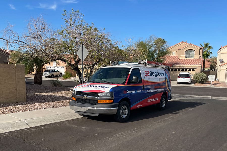 32 Degrees AC tune up van parked in Las Vegas, NV