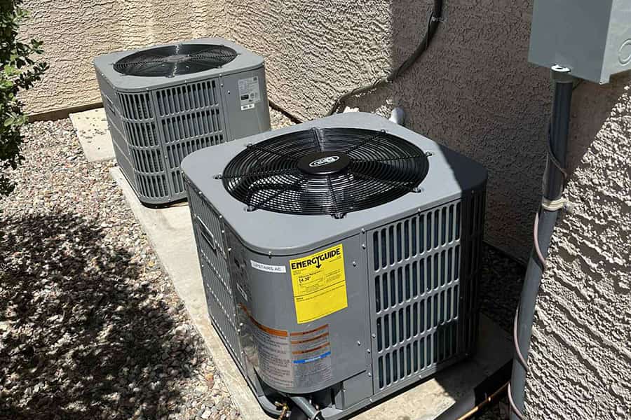 New AC condensers installed for home cooling in Las Vegas