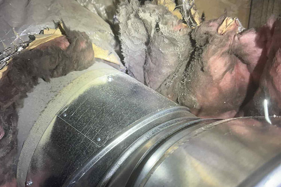 HVAC duct repair behind attic insulation in Las Vegas, NV
