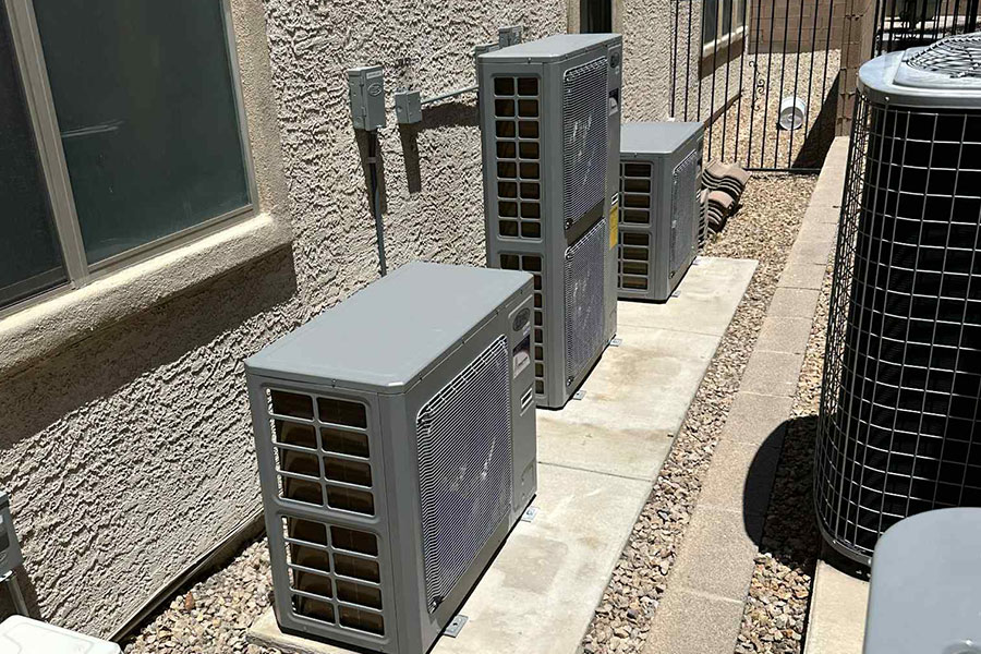 Three new heat pump units replaced in Las Vegas NV