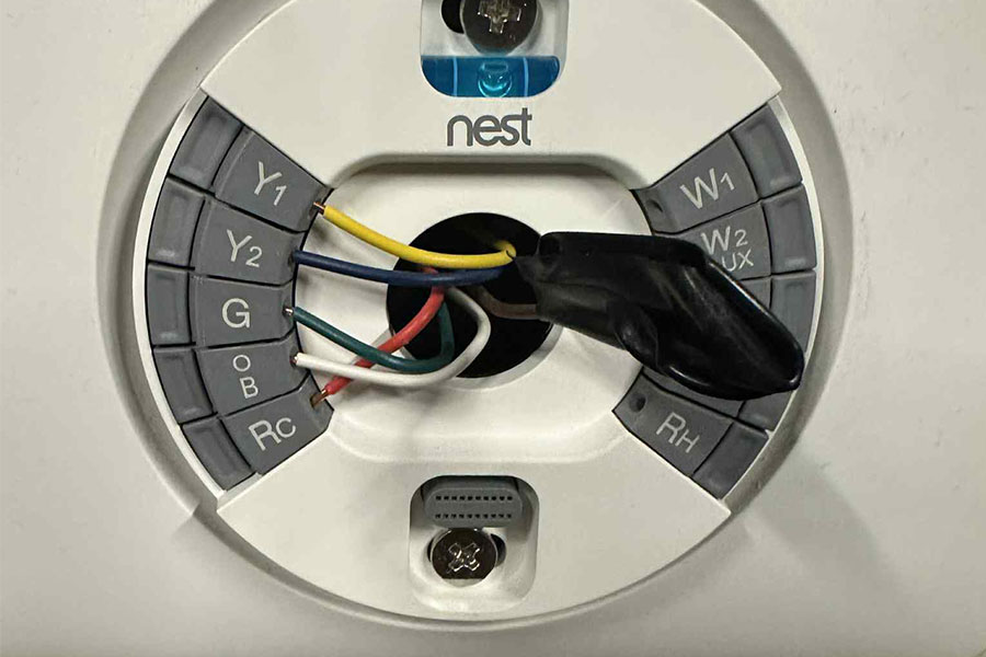 Nest thermostat wiring during repair service in Las Vegas, NV