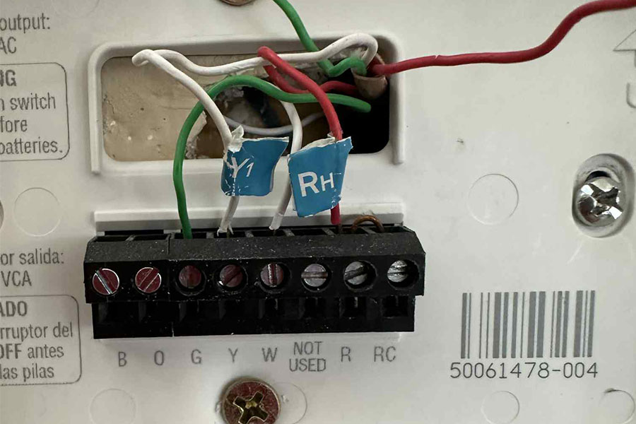 Thermostat wiring checked during repair service in Las Vegas, NV