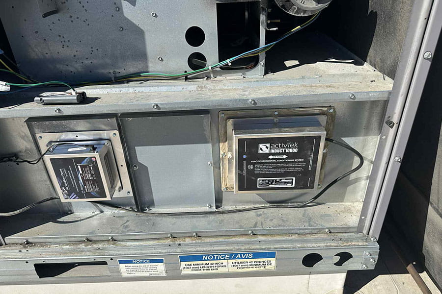 Whole house air purifier installed inside an HVAC system in Las Vegas, NV